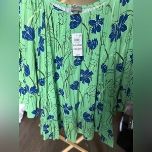 Style & Co. Green and Blue Floral Top